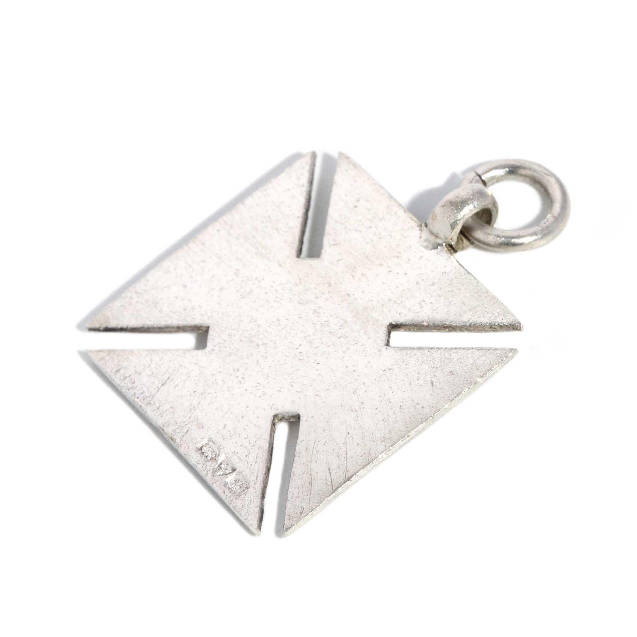 Vintage 1922 Shield & Cross Style Pendant Sterling Silver