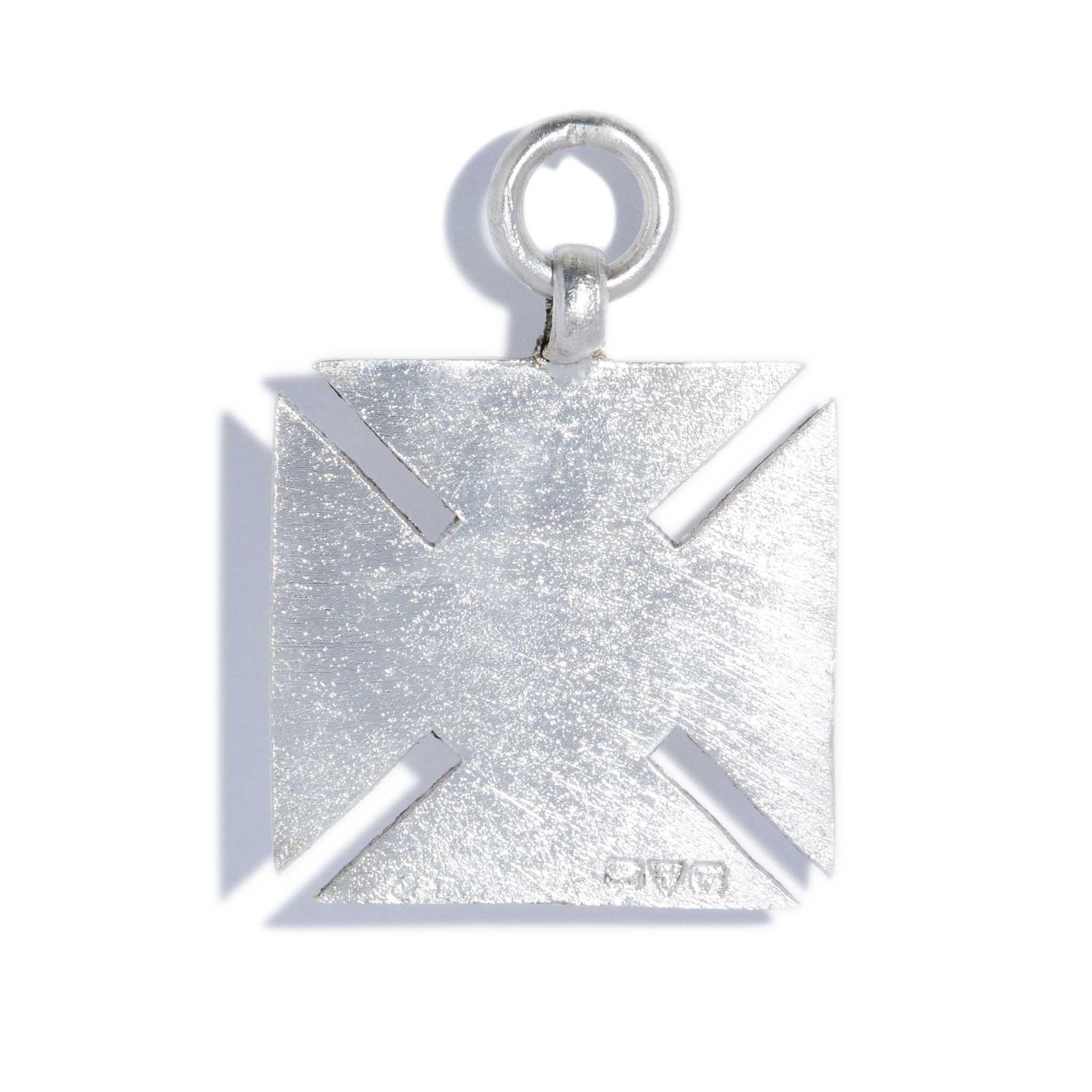 Vintage 1922 Shield & Cross Style Pendant Sterling Silver