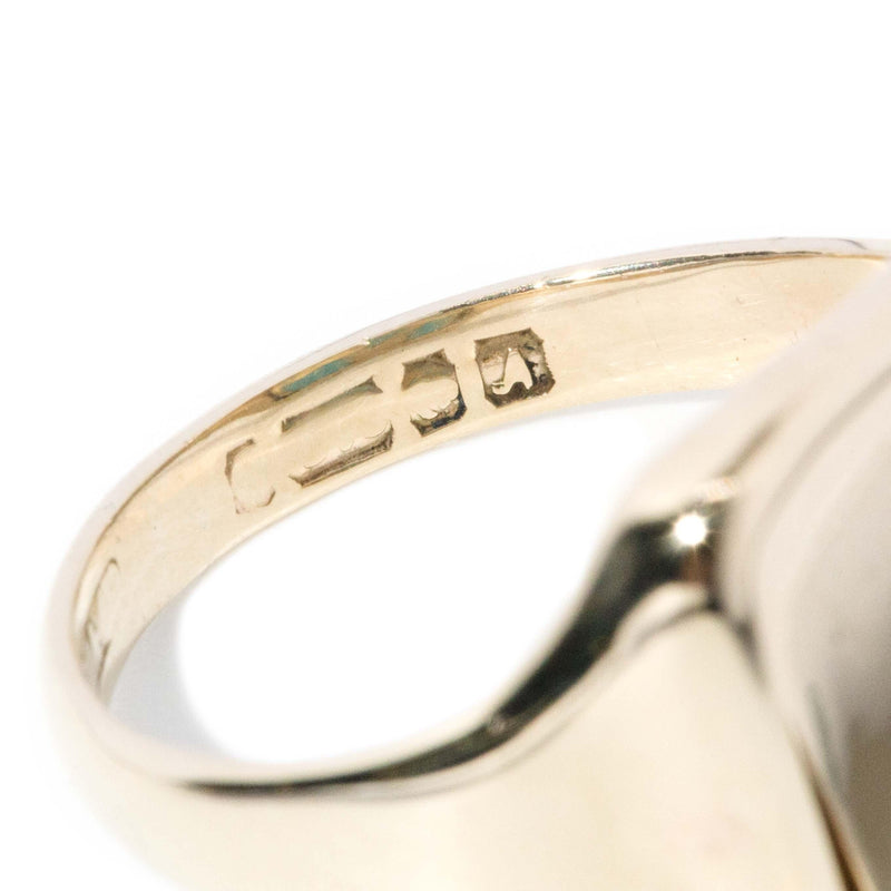 Vintage Circa 1950s Swivel Enamel Signet Ring 9 Carat Gold