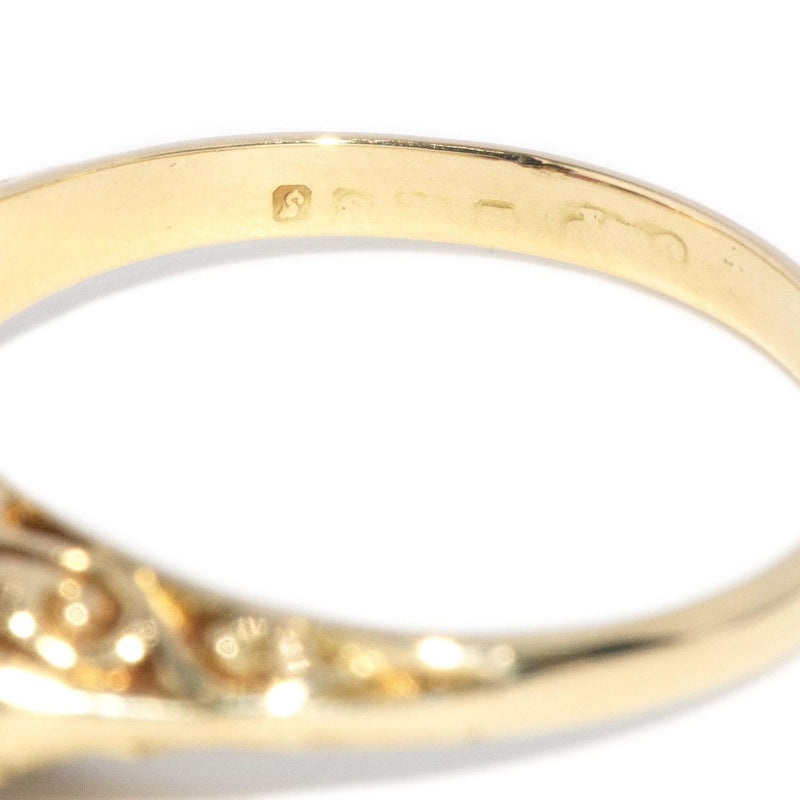 Vintage Circa 1970s Ruby & Diamond London Bridge Ring 18 Carat Gold