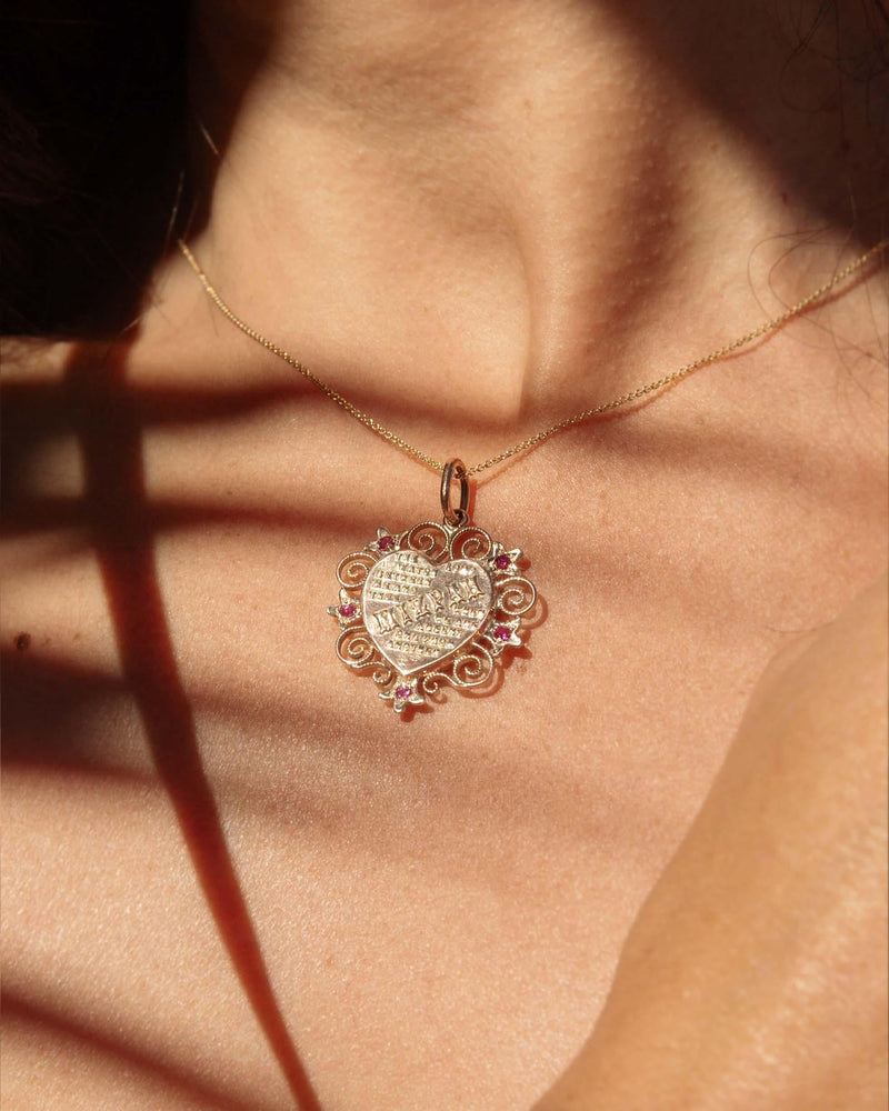 Antique Victorian Era Sapphire Heart Pendant 9 Carat Yellow Gold