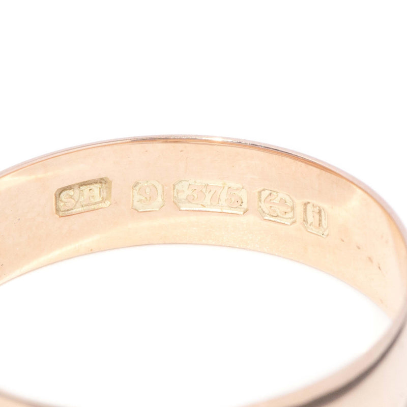 Antique 1908 Star Set Diamond Hallmarked Band 9ct Rose Gold