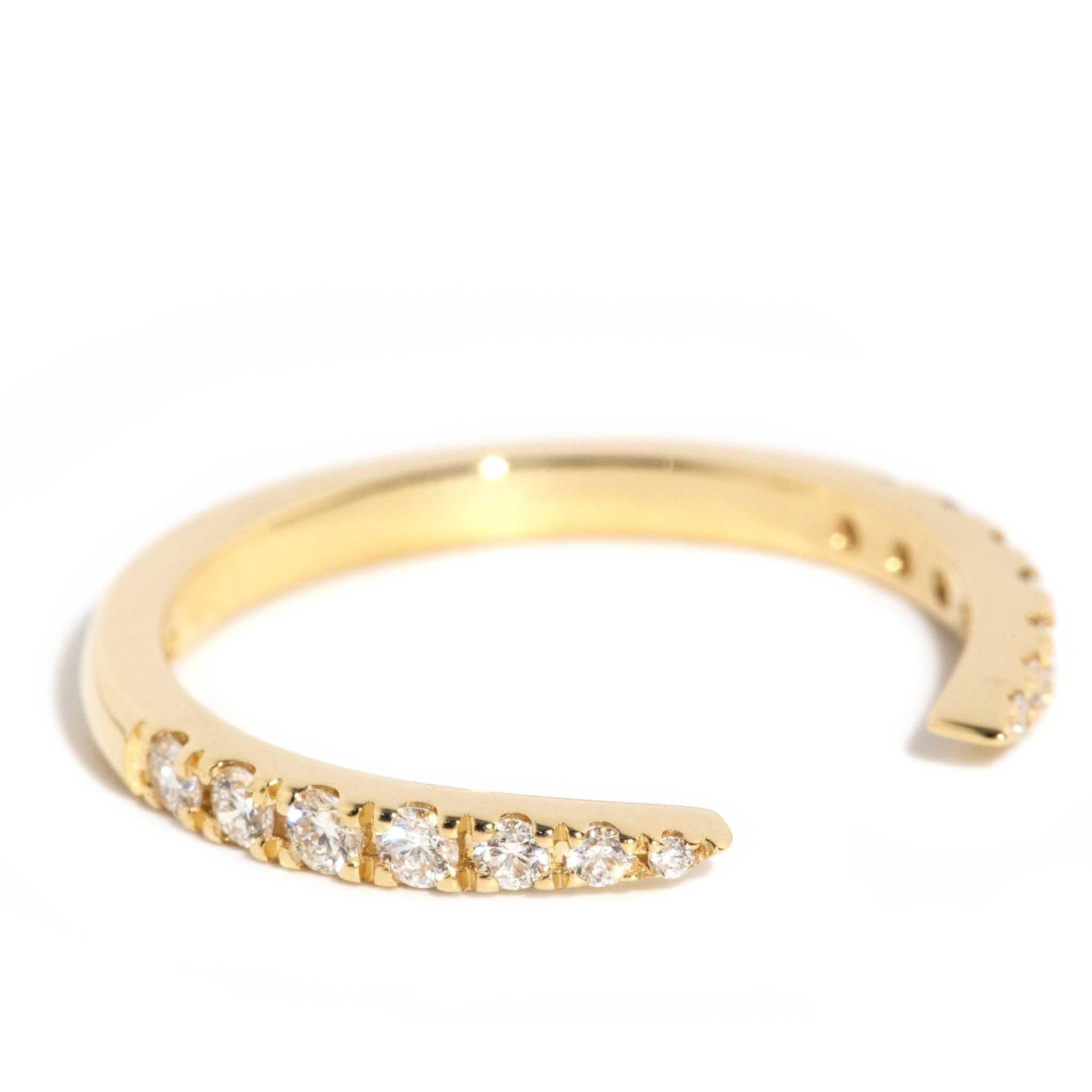 Elira Diamond Open Stacking Ring 18ct Yellow Gold