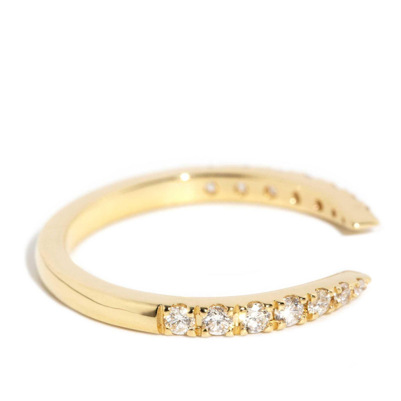 Elira Diamond Open Stacking Ring 18ct Yellow Gold