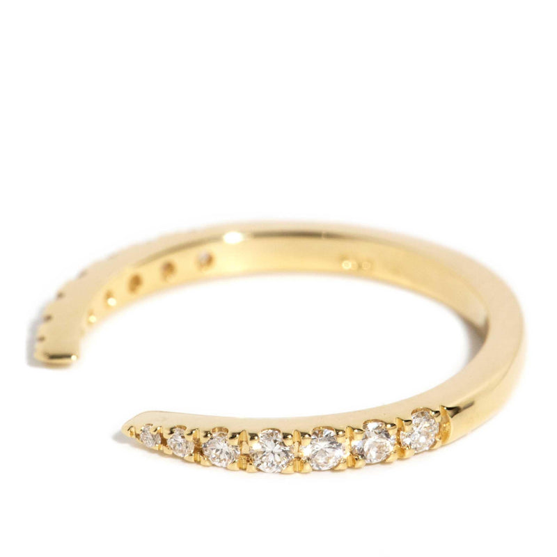 Elira Diamond Open Stacking Ring 18ct Yellow Gold