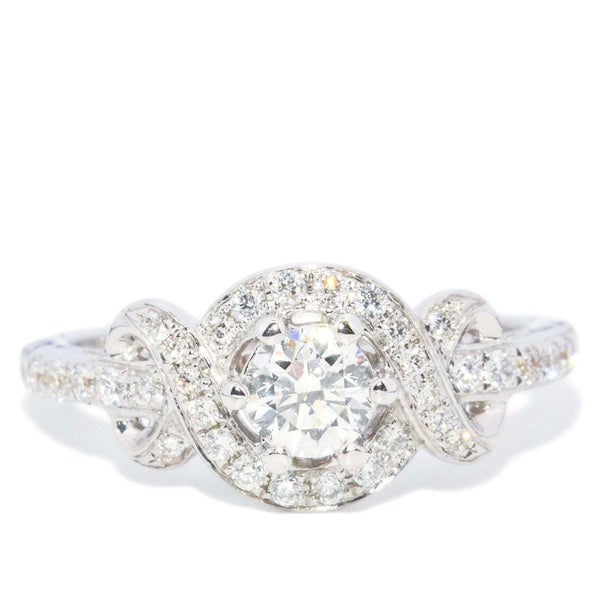 Elodi Diamond 'Figure 8' Halo Ring 18ct White Gold Rings Imperial Jewellery 