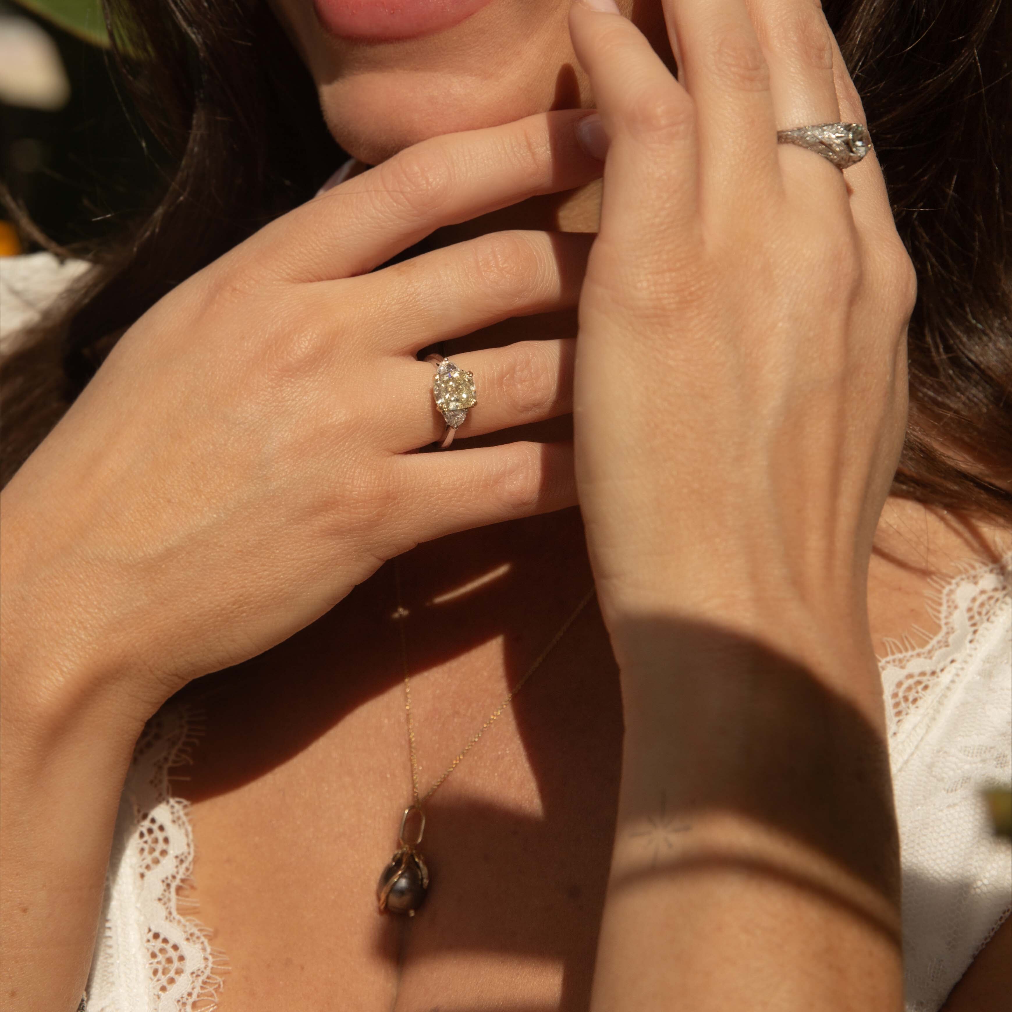 Elvira 1930s Pavé Old European Cut Diamond Platinum Dome Ring Rings Imperial Jewellery 