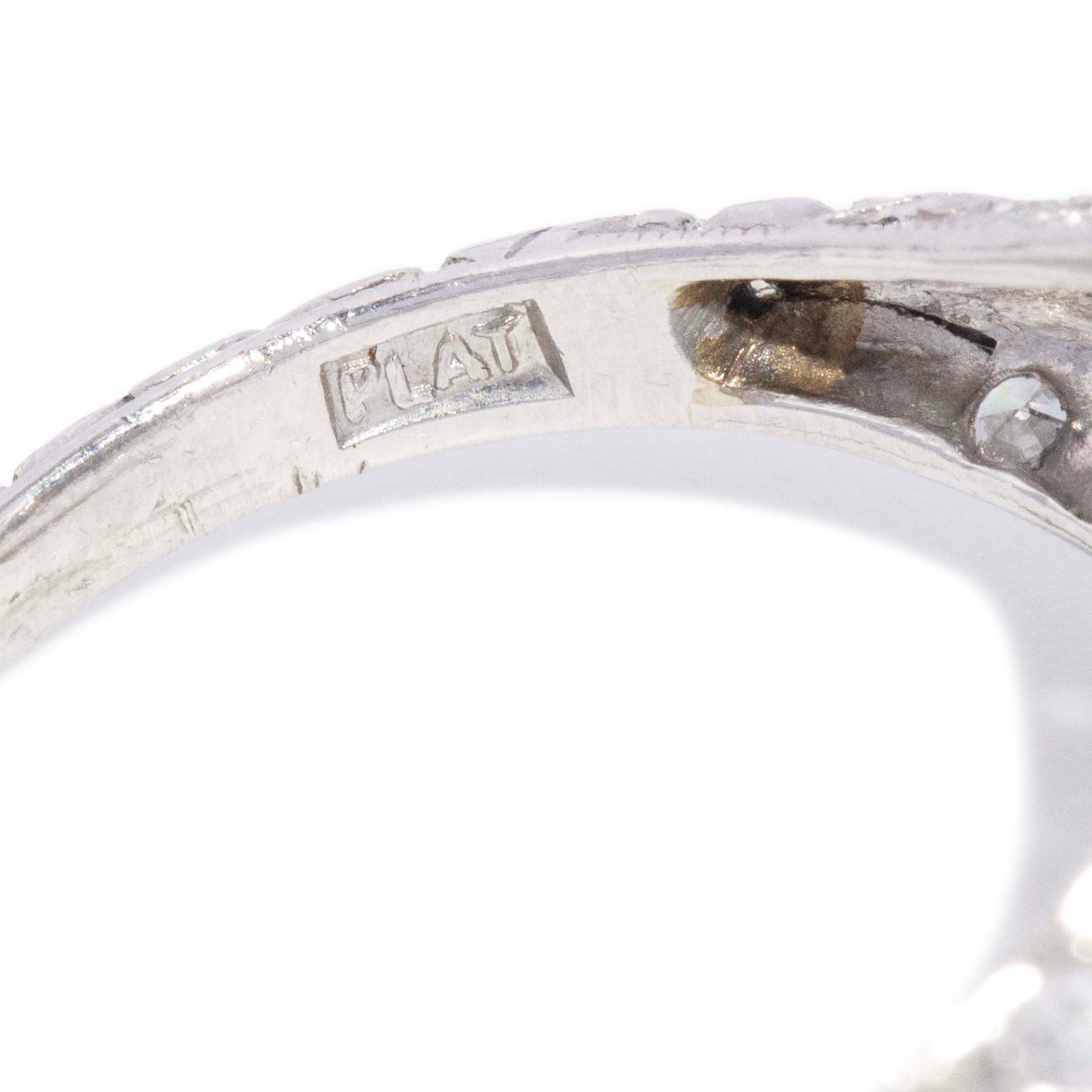 Elvira 1930s Pavé Old European Cut Diamond Platinum Dome Ring Rings Imperial Jewellery 