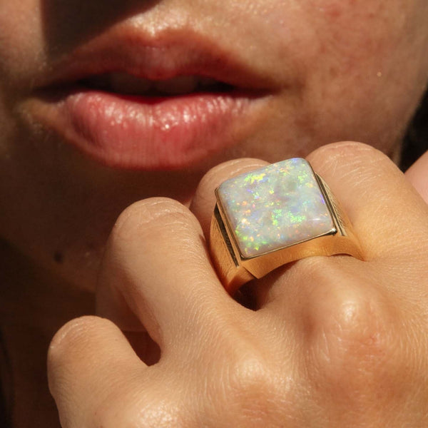 Emilio Antique Opal Statement Ring 18ct Gold Rings Imperial Jewellery 