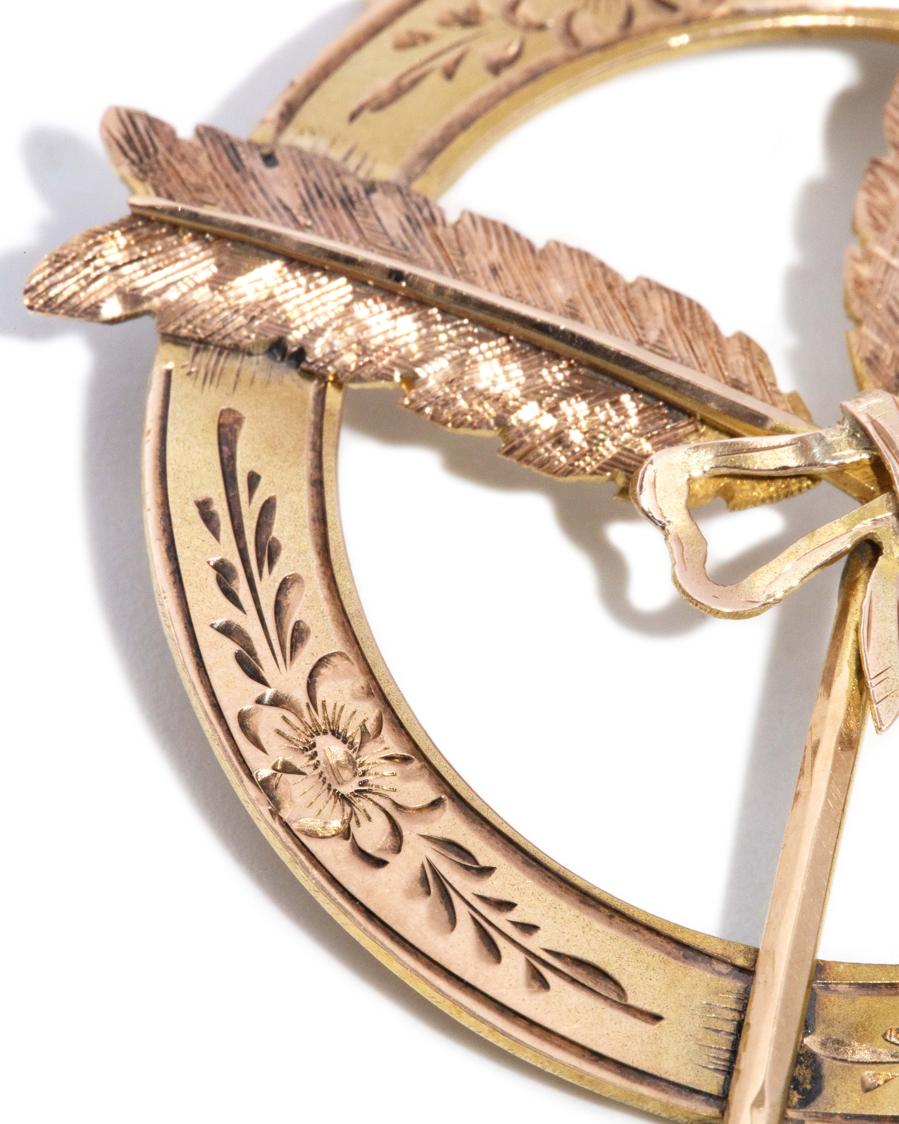 Eowyn 1929 Disc Arrow Pendant 14ct Gold Pendants/Necklaces Imperial Jewellery 