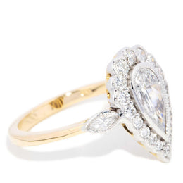 Erin 1.41ct Pear Cut Brilliant Diamond Halo Ring 18ct Gold