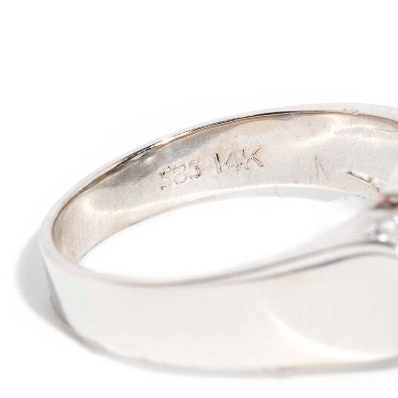 Esma Aquamarine Diamond Ring 14ct White Gold Rings Imperial Jewellery 