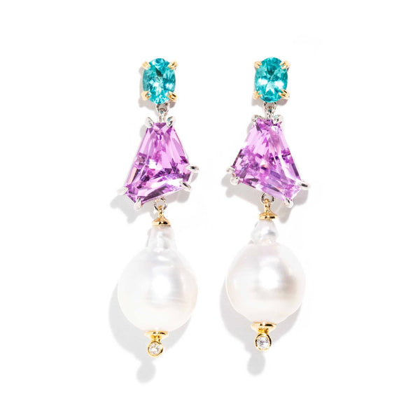 "Eternal Bliss" Kunzite Apatite South Sea Pearl & Diamond Earrings Rings Imperial Jewellery Imperial Jewellery - Hamilton 