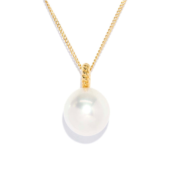 Etta Contemporary South Sea Pearl Rope Twist Pendant 18ct Yellow Gold 14ct Chain Pendants/Necklaces Imperial Jewellery 