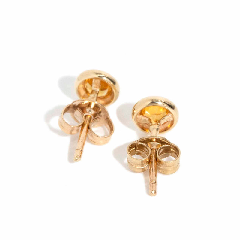 Eugenie Rubover Citrine Studs 9ct Gold* GTG Earrings Imperial Jewellery 