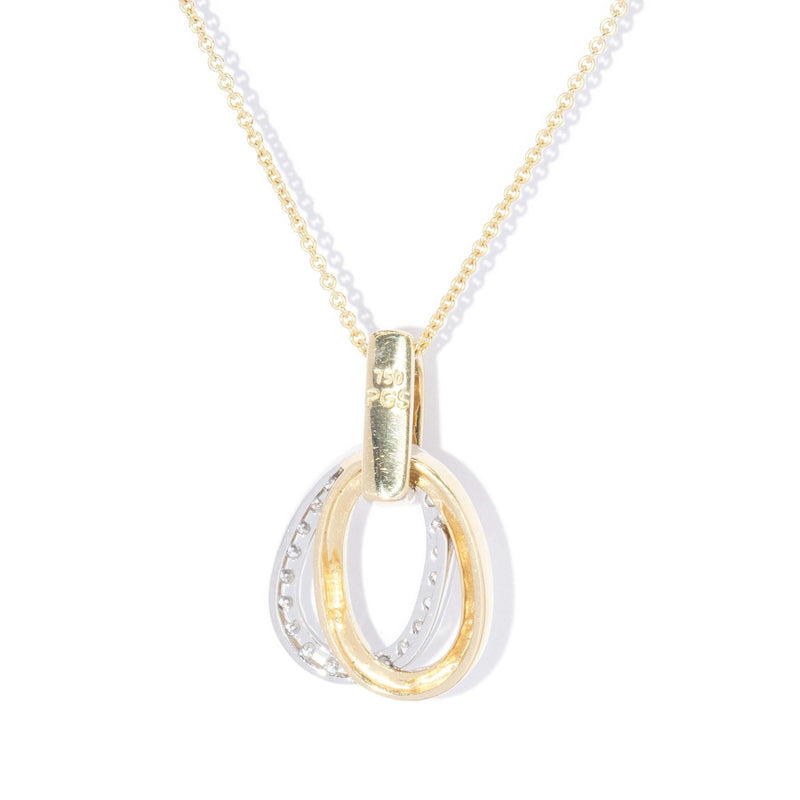 Vintage Circa 1990s Diamond Double Halo Pendant 18 Carat Gold