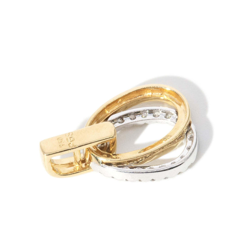 Vintage Circa 1990s Diamond Double Halo Pendant 18 Carat Gold