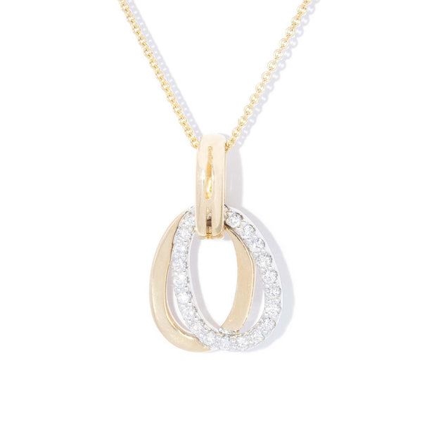 Vintage Circa 1990s Diamond Double Halo Pendant 18 Carat Gold
