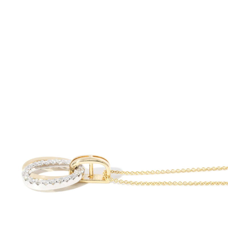Vintage Circa 1990s Diamond Double Halo Pendant 18 Carat Gold