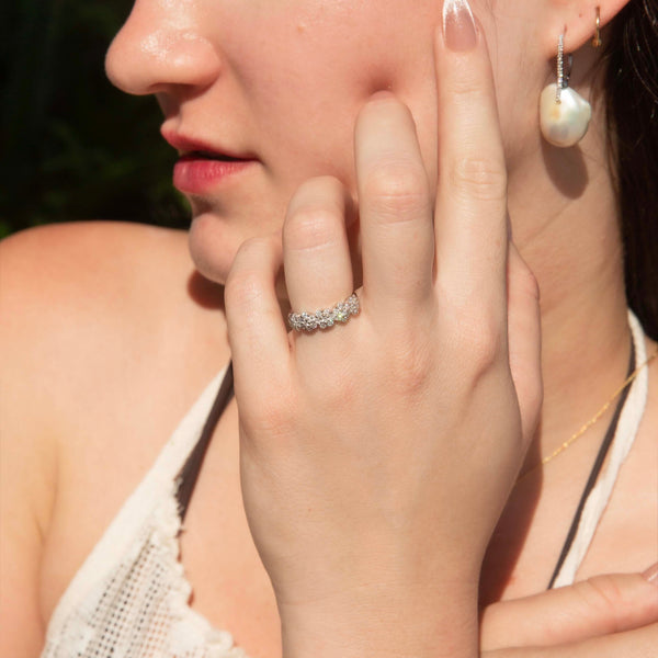 Eunice Baroque Pearl & Diamond Earrings 9ct White Gold Earrings Imperial Jewellery 