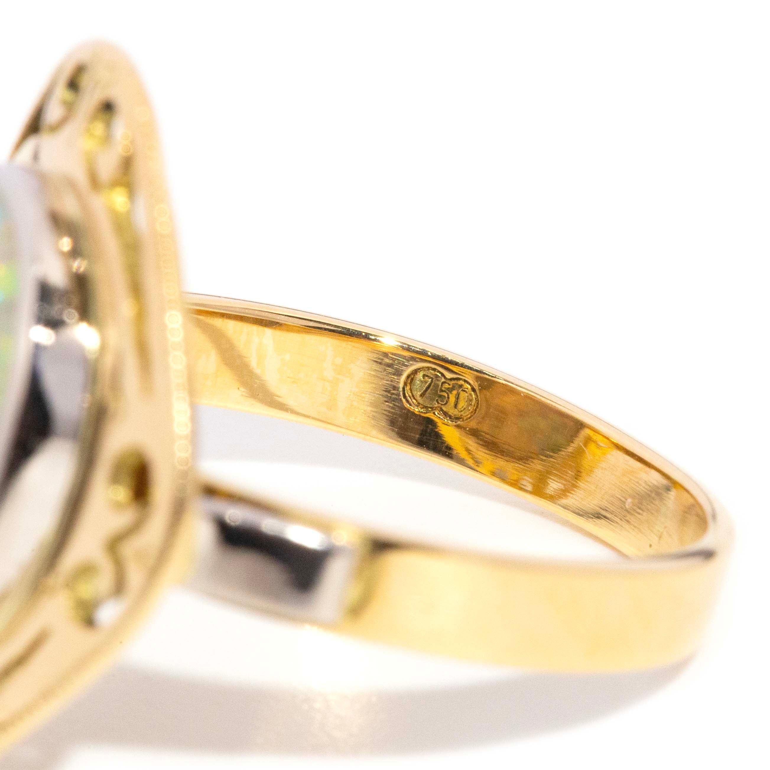 Everly Oval Opal Openwork Ring 18ct Gold Rings Imperial Jewellery 
