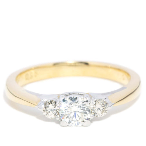 Evita Diamond Trilogy Ring 18K Two Tone Gold TDW 0.50ct