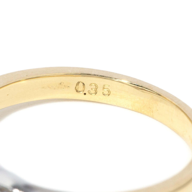 Contemporary Diamond Three Stone Ring 18 Carat Gold