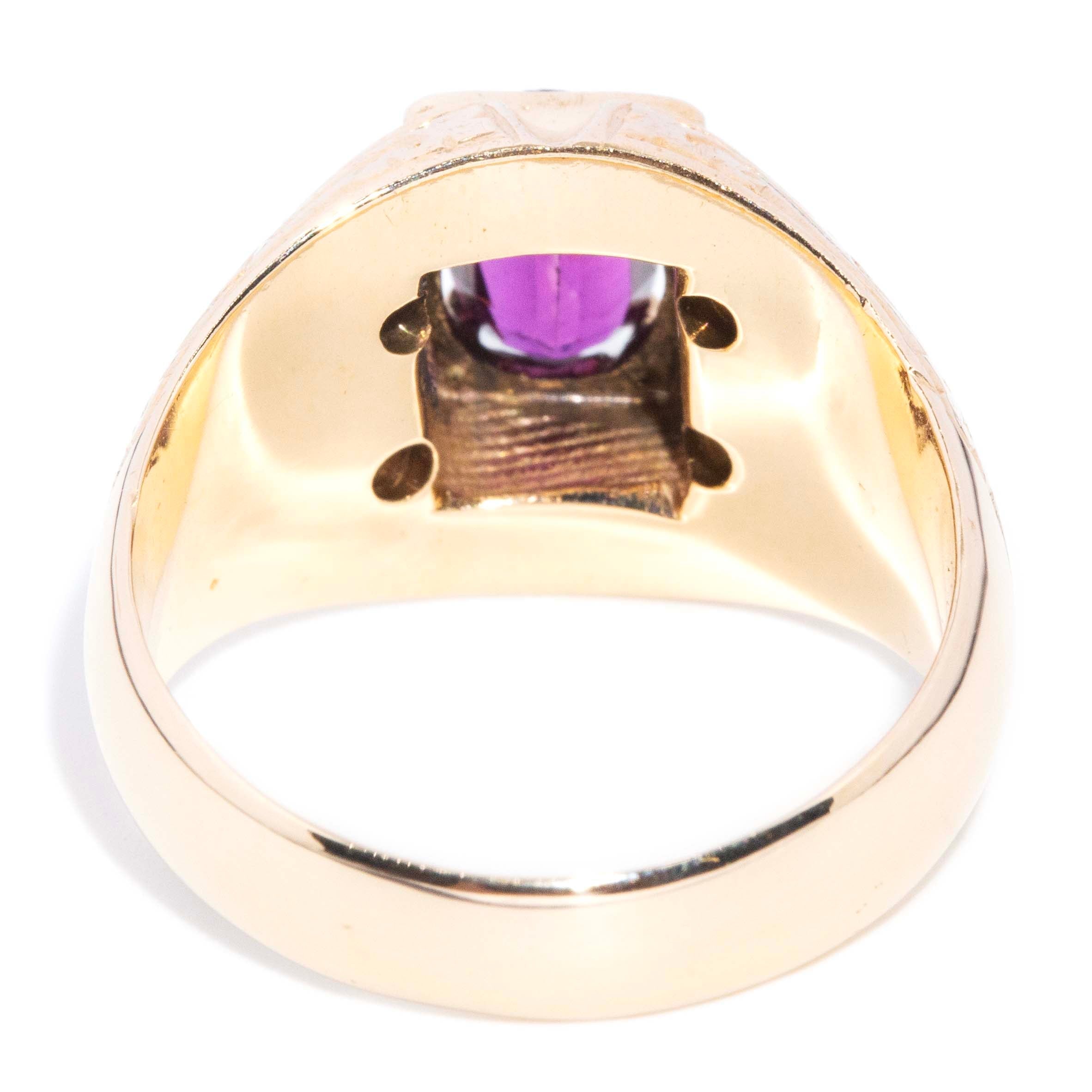 Ezra Ruby & Diamond Domed Dress 18ct Gold Rings Imperial Jewellery 