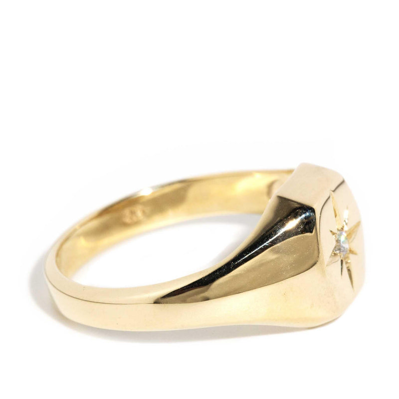 Fabian 1970s Diamond Signet Ring 9ct gold