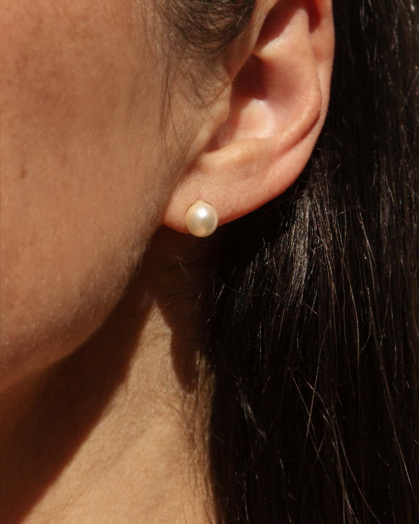 Farah Akoya Pearl Screwback Studs 14ct Gold Earrings Imperial Jewellery 