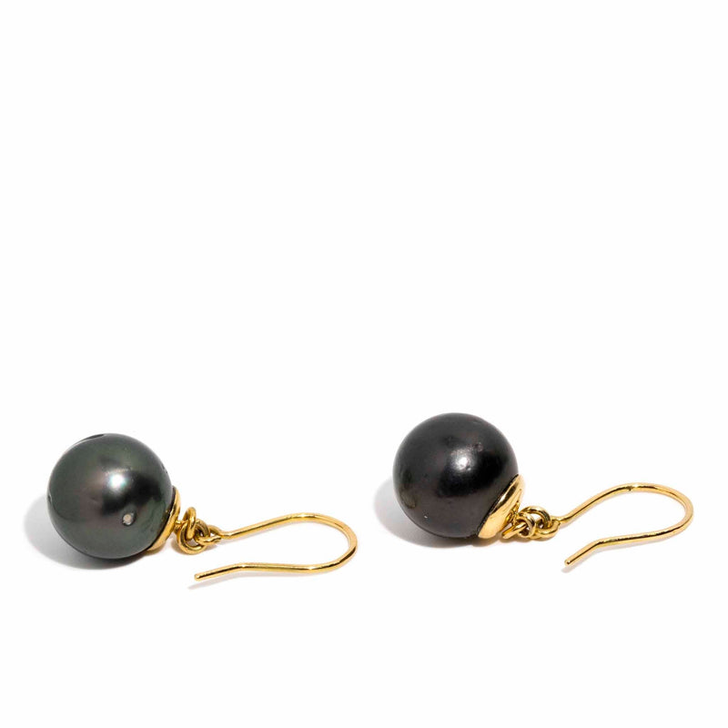 Farida Tahitian Pearl Drop Earrings 9ct Gold Earrings Imperial Jewellery 