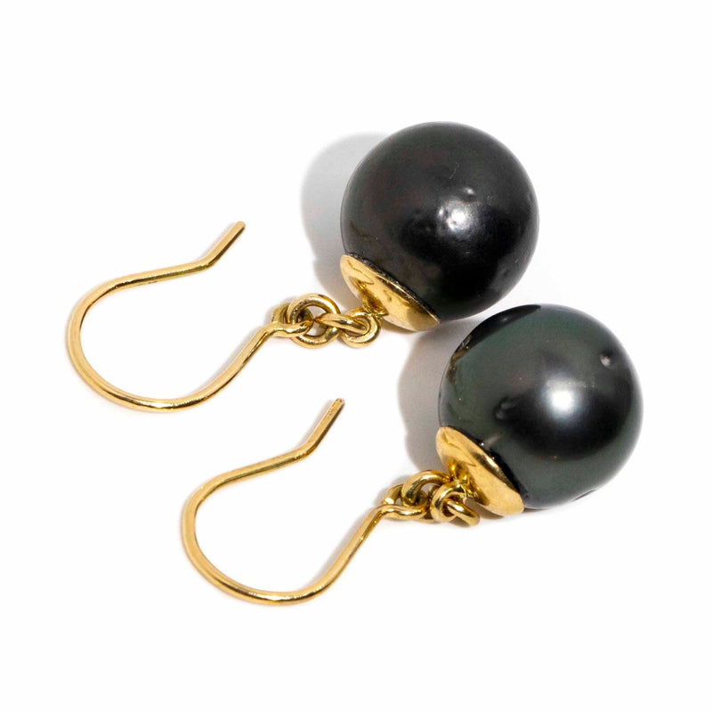Farida Tahitian Pearl Drop Earrings 9ct Gold Earrings Imperial Jewellery 