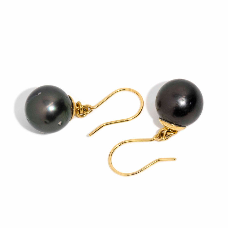 Farida Tahitian Pearl Drop Earrings 9ct Gold Earrings Imperial Jewellery 