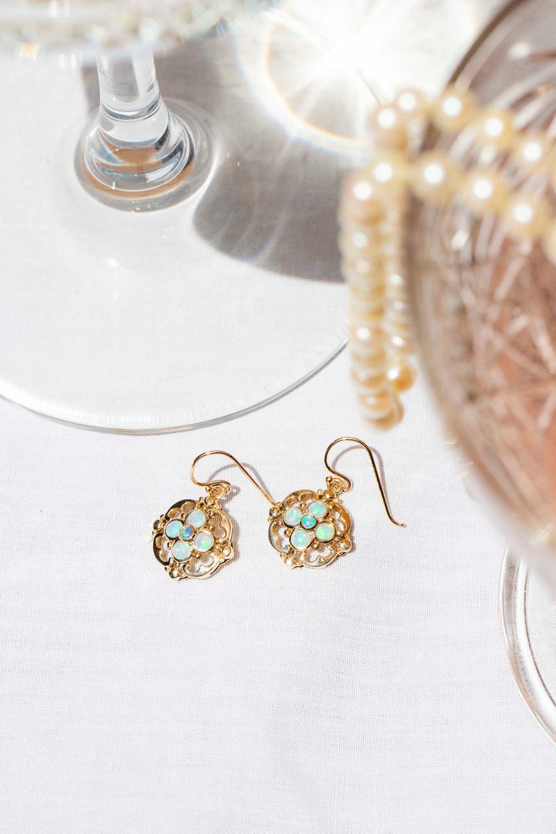 Faye Solid Australian Crystal Opal 9ct Gold Earrings* DRAFT OB Earrings Imperial Jewellery 
