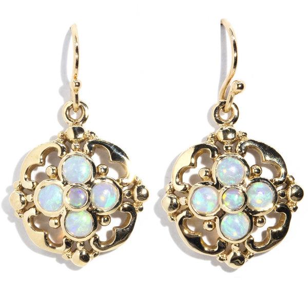 Faye Solid Australian Crystal Opal 9ct Gold Earrings* DRAFT OB Earrings Imperial Jewellery 