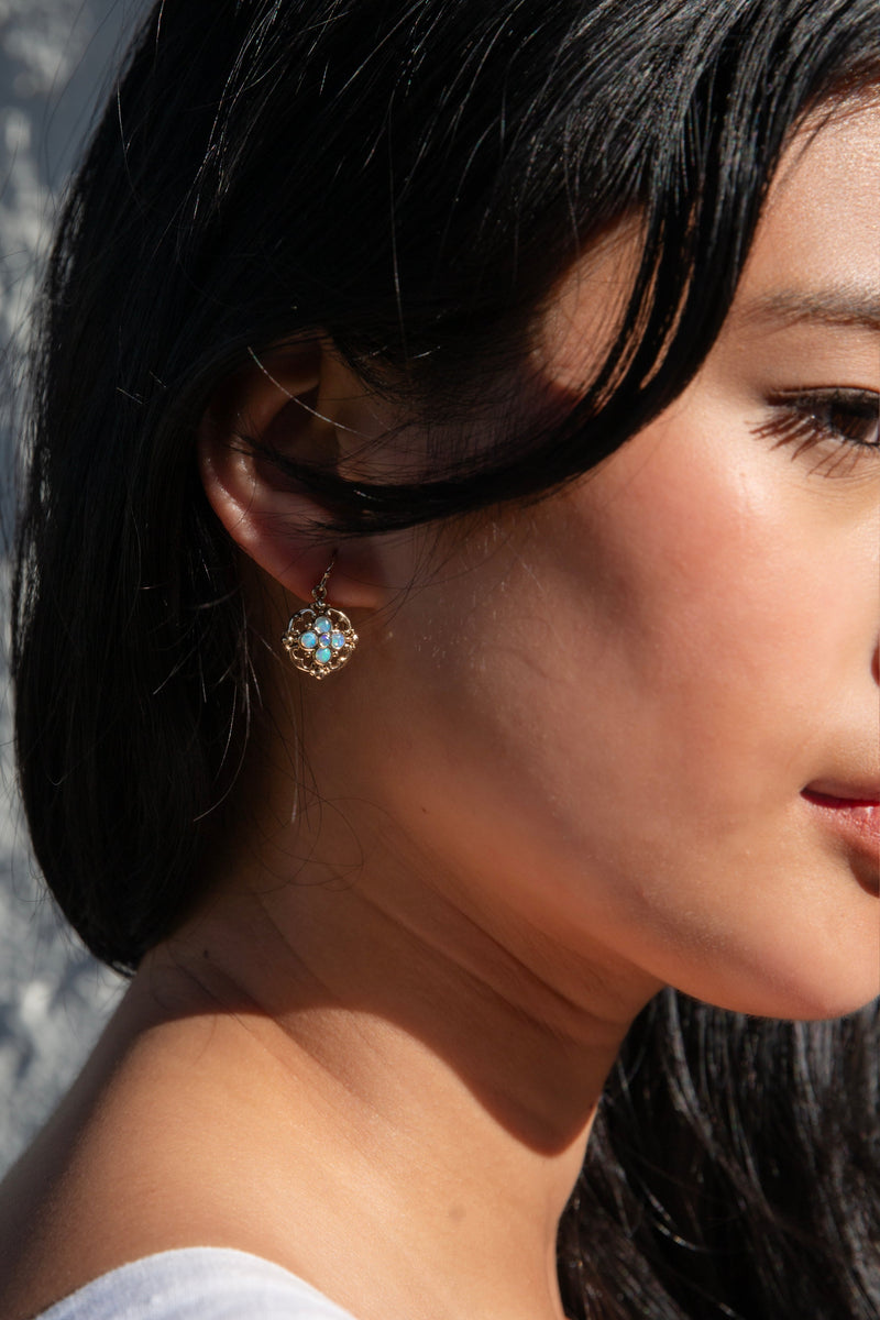 Faye Solid Australian Crystal Opal 9ct Gold Earrings Earrings Imperial Jewellery 