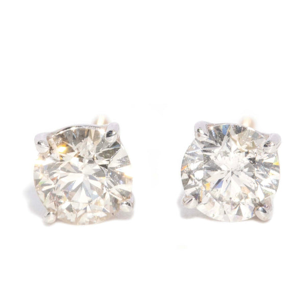 Fenix Diamond Solitaire Studs 9ct Yellow Gold Earrings Imperial Jewellery 