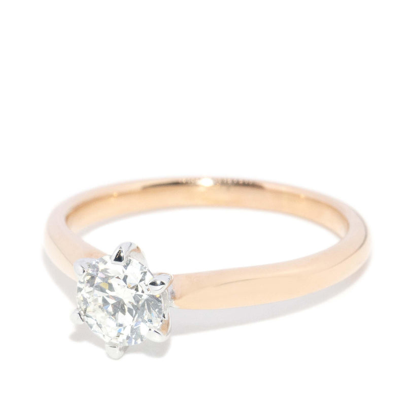 Contemporary Brilliant Diamond Solitaire Ring 18 Carat Yellow Gold