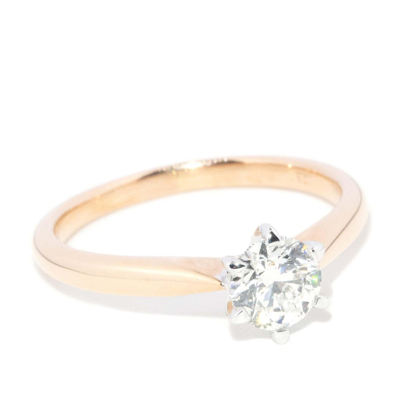 Contemporary Brilliant Diamond Solitaire Ring 18 Carat Yellow Gold