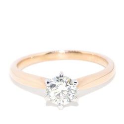 Contemporary Brilliant Diamond Solitaire Ring 18 Carat Yellow Gold