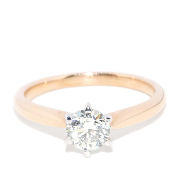 Contemporary Brilliant Diamond Solitaire Ring 18 Carat Yellow Gold