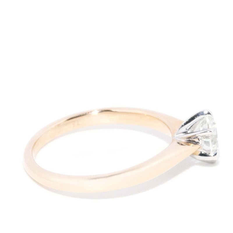Contemporary Brilliant Diamond Solitaire Ring 18 Carat Yellow Gold