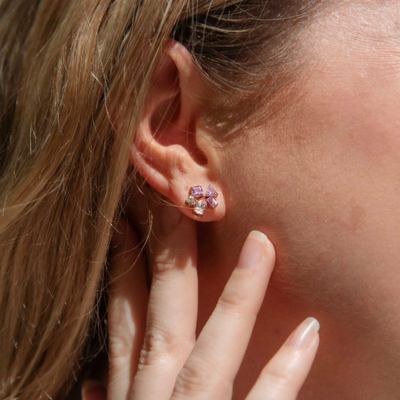 "First Blush" 18ct Rose Gold Ceylon Sapphire Earrings Rings Imperial Jewellery 