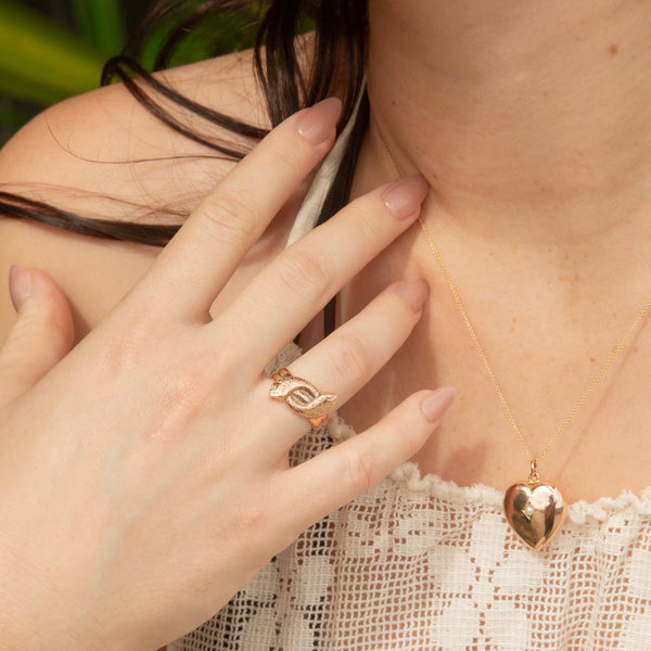 Fleur Antique 1910s Pearl Heart Pendant 9ct Rose Gold Pendants/Necklaces Imperial Jewellery 