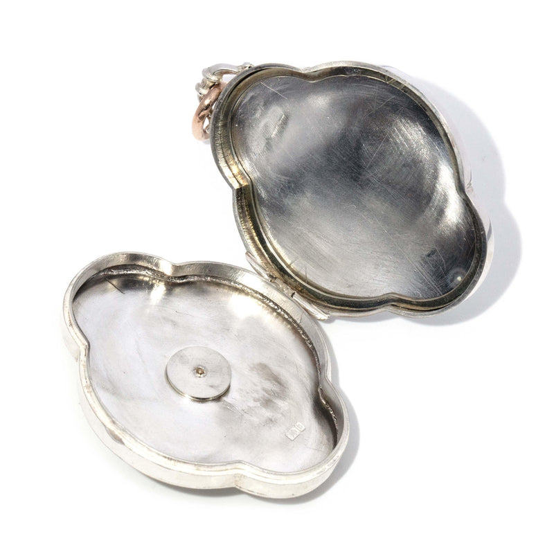 Antique Victorian Hallmarked Seed Pearl Locket Silver & 18 Carat Gold