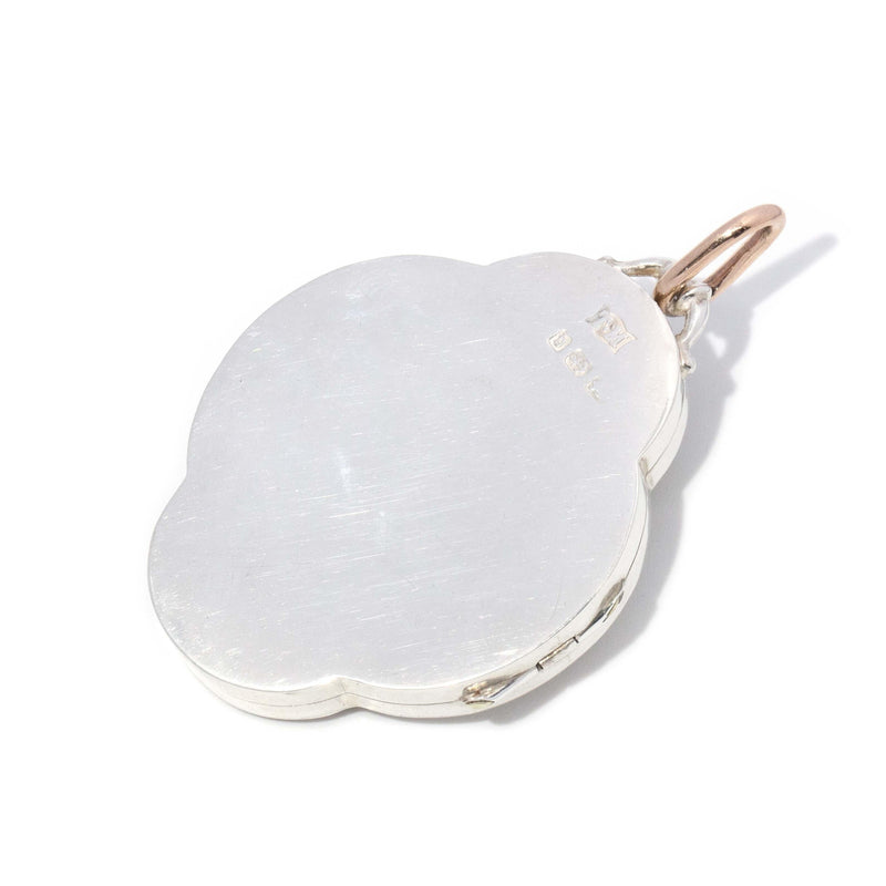 Antique Victorian Hallmarked Seed Pearl Locket Silver & 18 Carat Gold