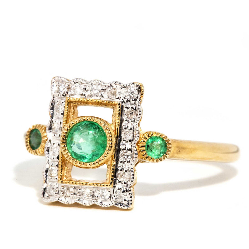 Francie Emerald & Diamond 9 Carat Gold Ring* DRAFT Rings Imperial Jewellery 