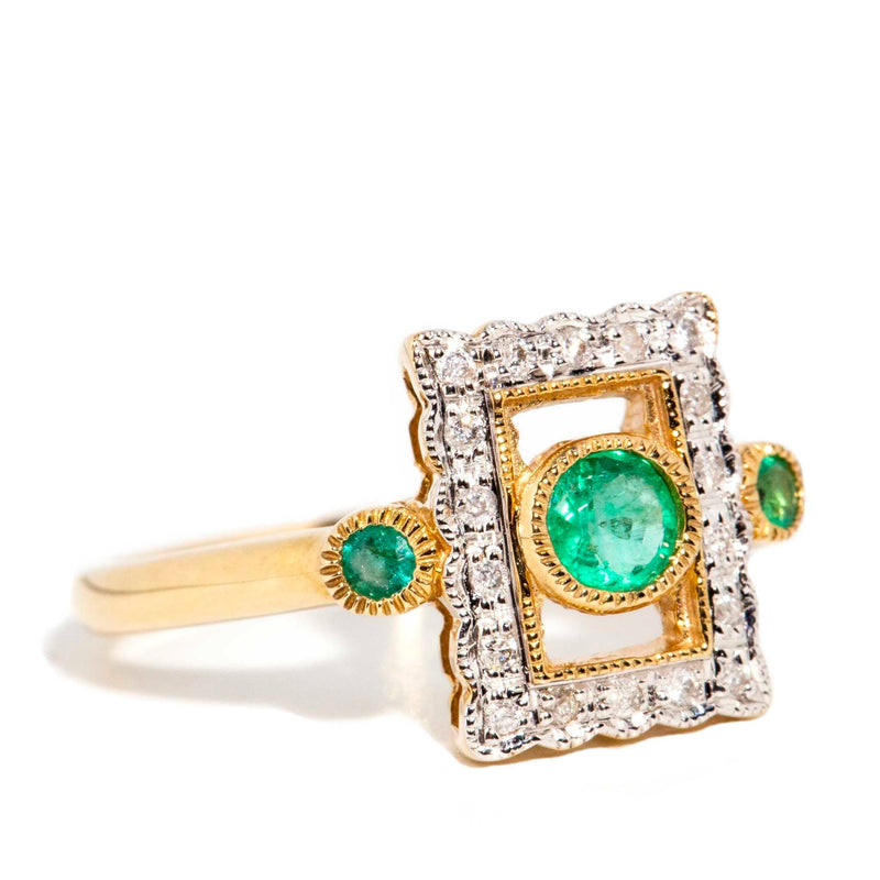Francie Emerald & Diamond 9 Carat Gold Ring* DRAFT Rings Imperial Jewellery 
