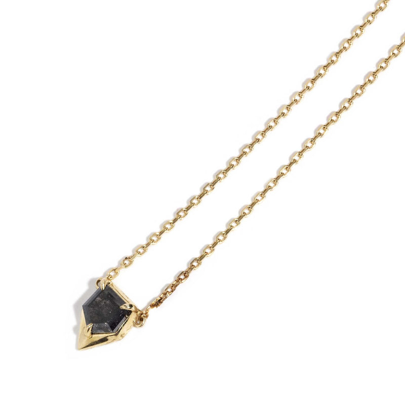 Francine Salt & Pepper Diamond Pendant & Chain 9ct Gold