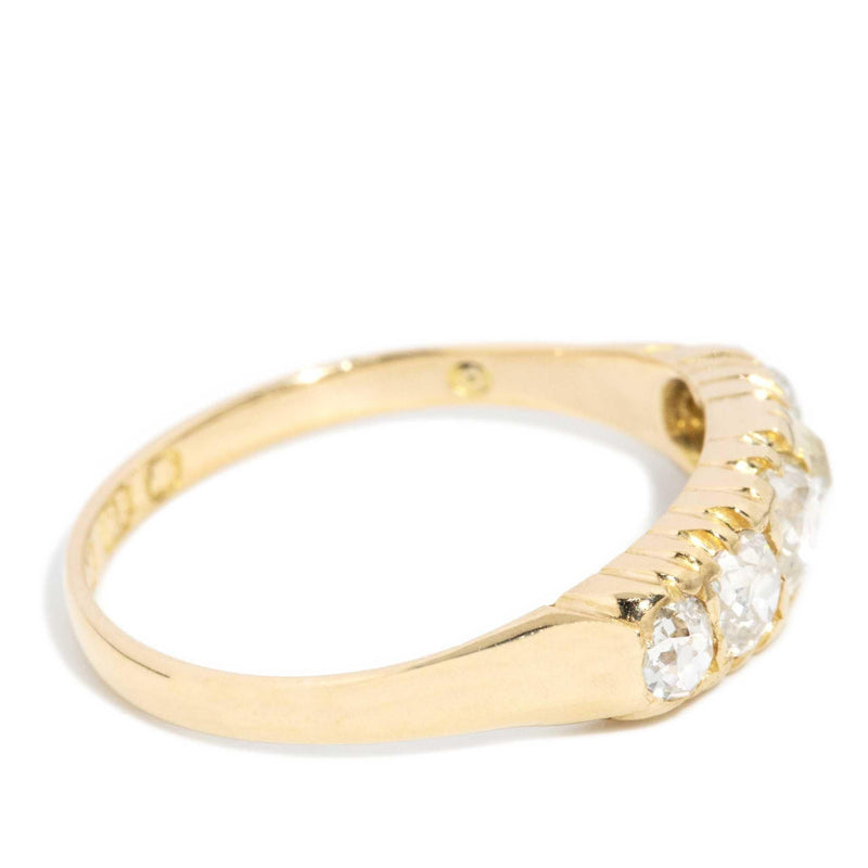 Frannie 1940s Old Cut Diamond London Bridge Ring 18ct Gold